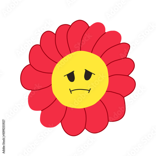 delicate flower face cartoon. fragrance botany, bouquet pollen, stem sun delicate flower face sign. isolated symbol vector illustration