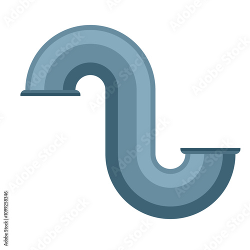 Illustration of a Curved Pipe, Plumbing, Industrial Design, and Engineering