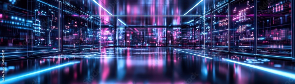 Fototapeta premium Dark Circuits: The Rhythmic Flow of Efficiency in Modern Technology