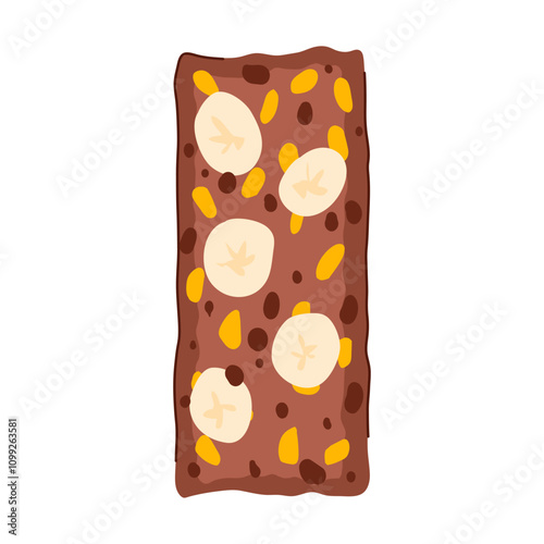 nuts granola bar cartoon. honey chocolate, protein snack, energy chewy nuts granola bar sign. isolated symbol vector illustration