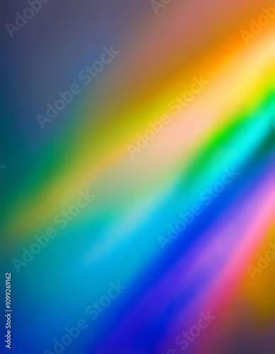 Blur colorful rainbow crystal light leaks on black background. laser Iridescent silver black rainbow foil wavy texture vector background for print art works 