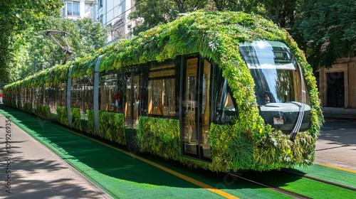 eco train, plants cover train, concept art photo