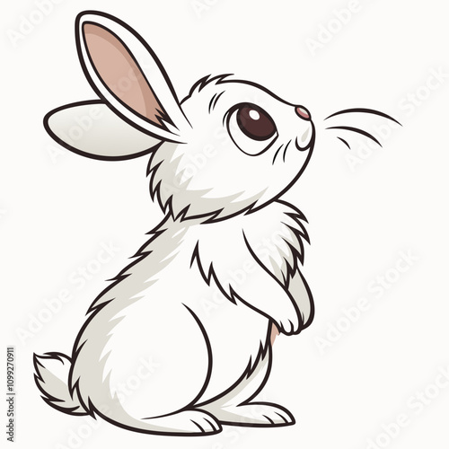 Cute and adorable Angora Rabbit vector artwork, perfect for pet-themed designs, prints, and digital projects.