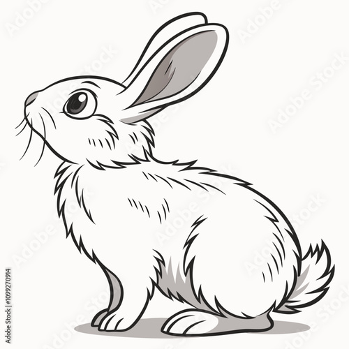 Cute and adorable Angora Rabbit vector artwork, perfect for pet-themed designs, prints, and digital projects.