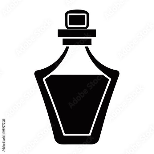 A perfume bottle,gift,valentine concept silhouette  vector illustration on white background.