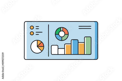 Data Analytics Dashboard | isolated silhouette vector illustration on white background