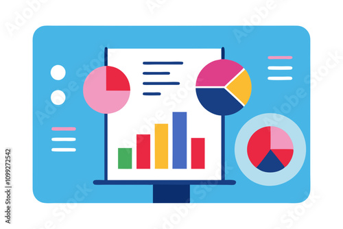 Data Analytics Dashboard | isolated silhouette vector illustration on white background