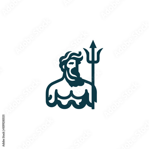 Poseidon god logo