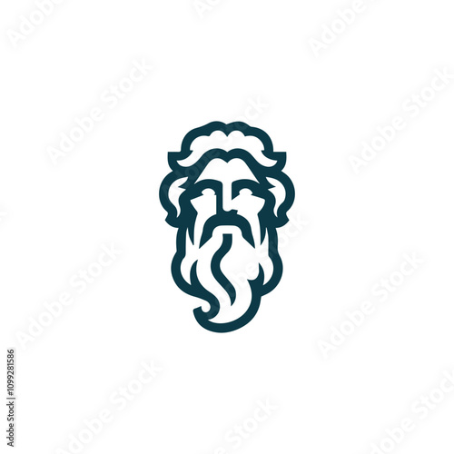 Poseidon god logo