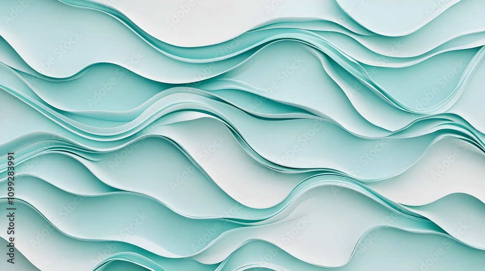 Fototapeta premium Abstract Teal Wave Background
