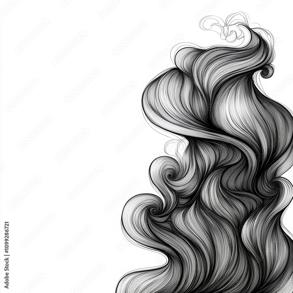 Fototapeta premium Hand-Drawn Wavy Curves in Elegant Frame Design