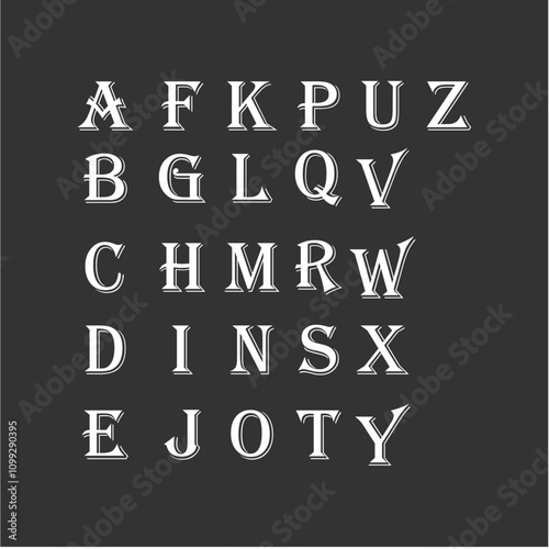 Alphabet letters set. Monogrammed initials are perfect for wedding invitations, greeting cards, logos, posters and more.