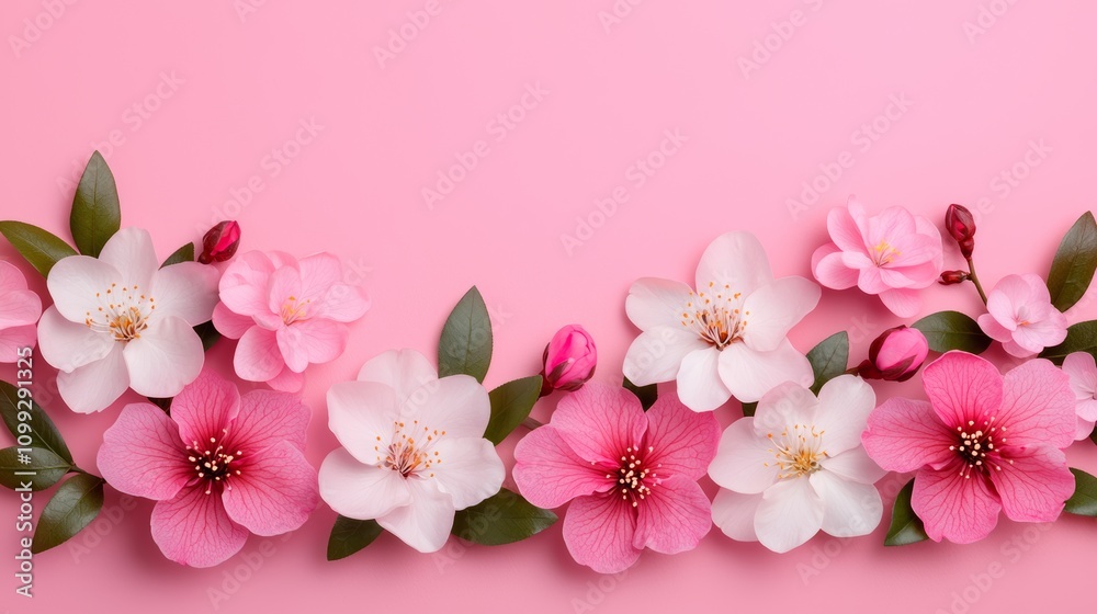 Obraz premium Elegant Floral Arrangement on Pink Backdrop