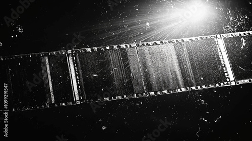 Abstract designed film frame texture background with heavy grain, dust and a light leak Real Lens Flare Shot in Studio over Black Background. Easy to add Overlay or Screen Filter over Photos overlay.
