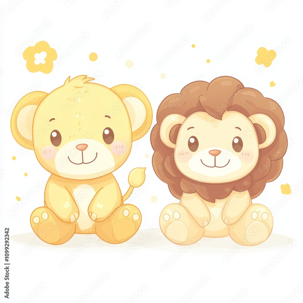 Fototapeta premium Cute Hand-Drawn Zoo Animal Clipart Illustration
