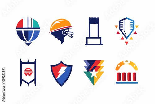 Adobe IllustAbstract minimalist super bowl logos collection featuring modern iconic designs photo