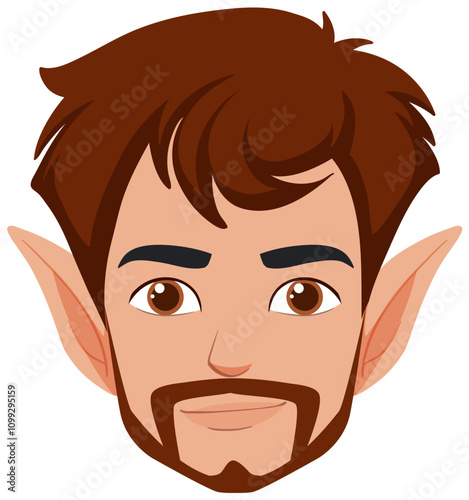 Smiling Elf with Brown Hair