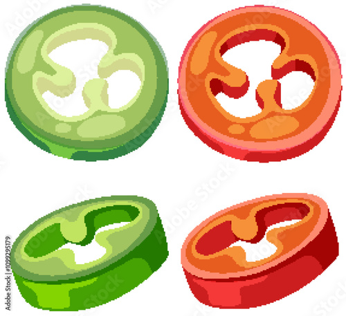 Colorful Bell Pepper Slices