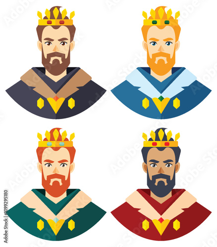 Four Kings Vector Illustration