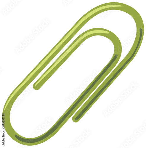 Iconic Green Paperclip Illustration