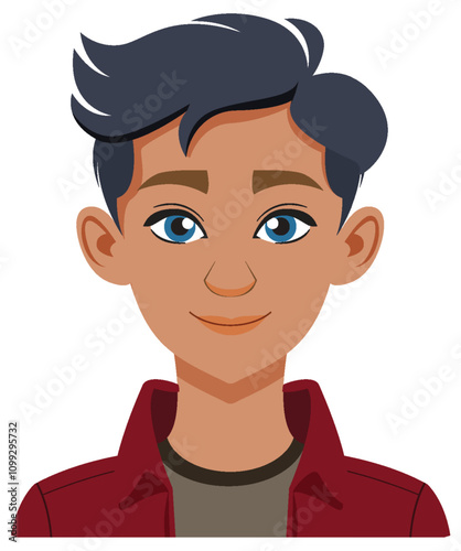 Smiling Young Man Vector Illustration