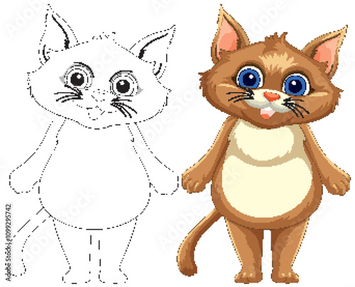 Cute Cartoon Cat Illustration