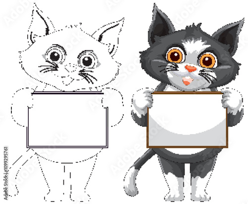 Cute Cats Holding Blank Signs
