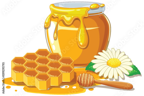 Sweet Honey and Nature Elements