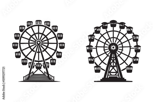 Ferris wheel silhouette illustration