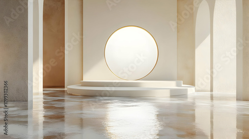 Cream Minimalist 3D Render Background
