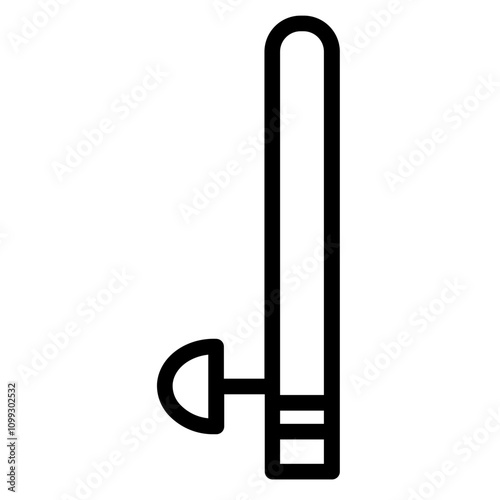 Baton Police Security Line Icon