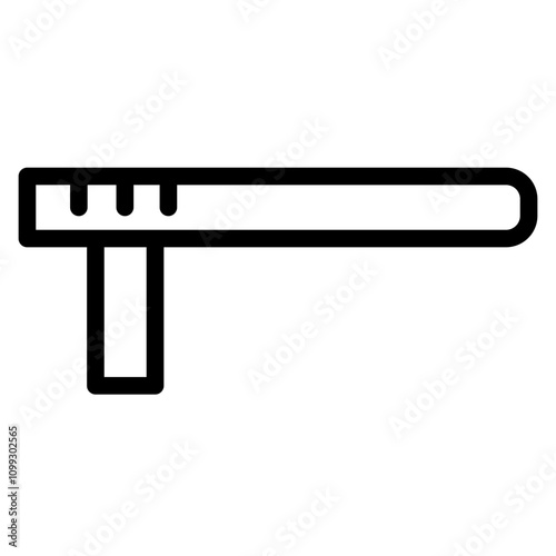 Baton Police Security Line Icon