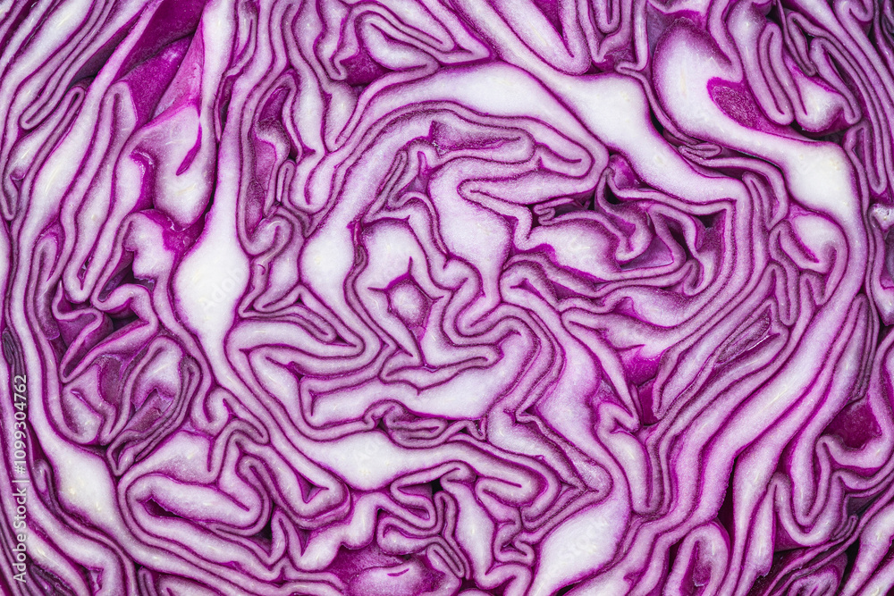Obraz premium Food Concepts. Extreme Closeup of Purple Cabbage Texture
