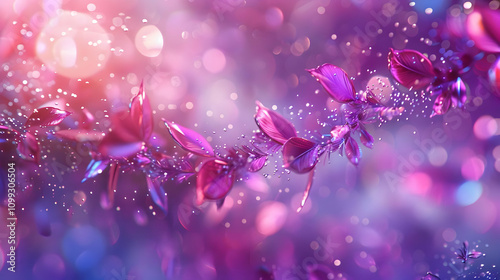 Abstract 3D Purple Flower Background