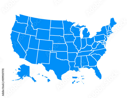 usa map isolated 2024