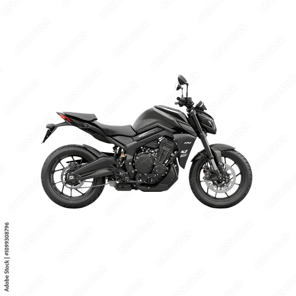Obraz premium Sleek Black CFMOTO 700CL-X Sport Motorcycle Side View