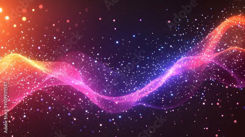 Abstract Background: Pink and Orange Glowing Wave