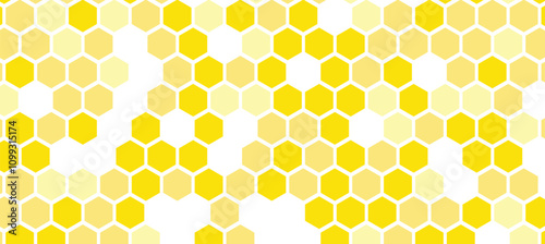 Abstract Honeycomb Pattern in Yellow Tones. hexagon geometric background.