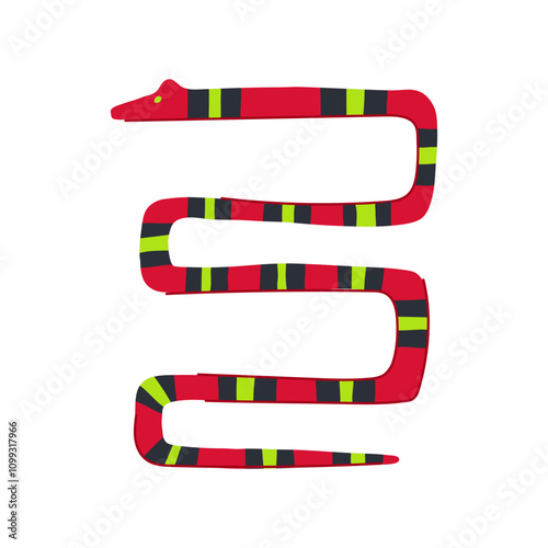 python snake oriental cartoon. serpent scales, fangs slither, reptile danger python snake oriental sign. isolated symbol vector illustration