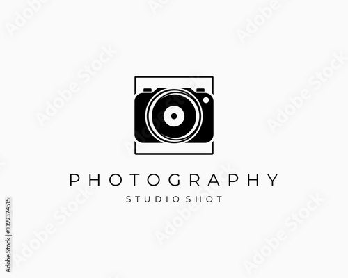 Photo Camera Studio Professional Photography Simple Silhouette Vector Logo Design Illustration