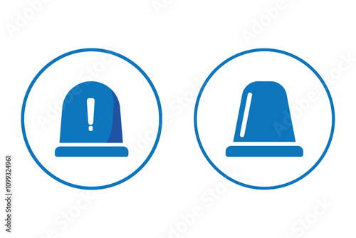 Siren vector icon. Alarm sign. Ambulance symbol.