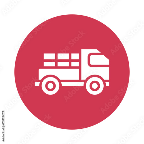 Pickup Truck  Vector Glyph Circle. Eps 10 file photo