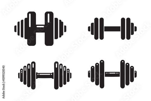 Dumbbell silhouette  illustration