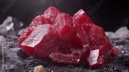 Bright Red Solid Mineral Residual in Floatation Bath for Chemical Processing photo