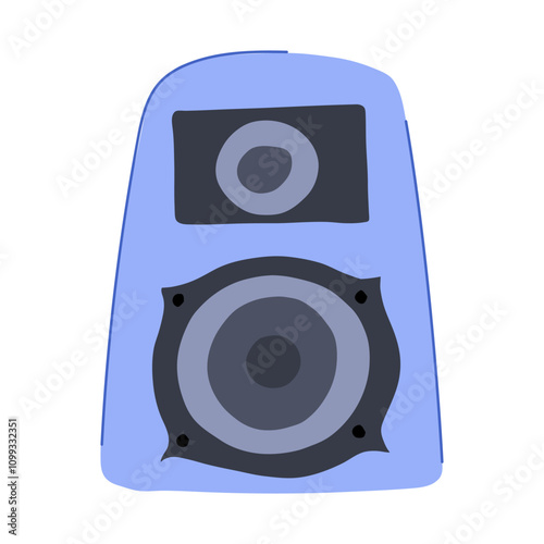 surround speaker music cartoon. stereo amplifier, subwoofer voice, concert audio surround speaker music sign. isolated symbol vector illustration