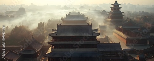 The Taiyuan Jinci Temple, a historic temple complex with beautiful architecture photo