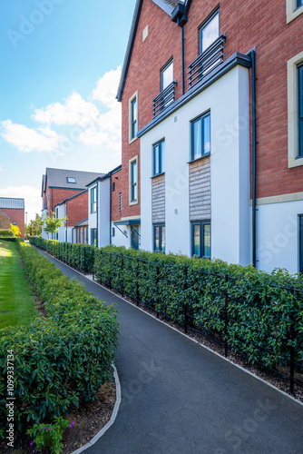 traditional detached house within residential estate in England UK