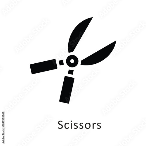 Scissors Vector Filled Outline Icon. Eps 10 file