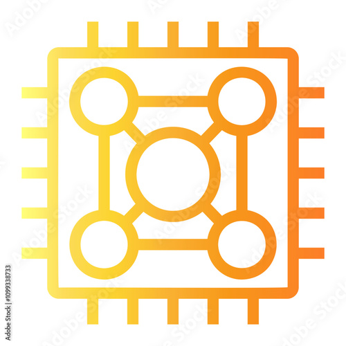 cpu Line Gradient Icon