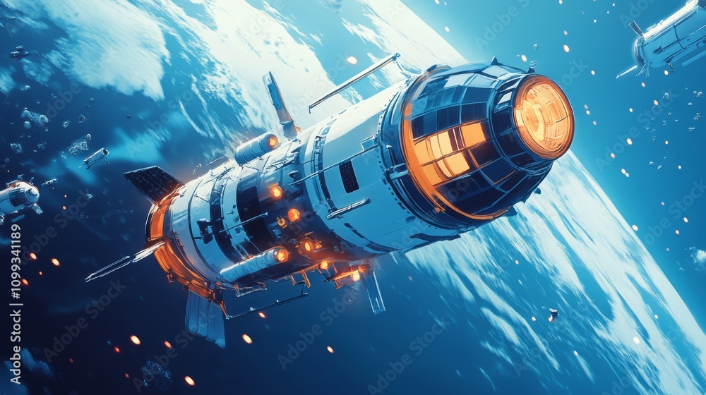 Obraz premium Illustration for space exploration technologies